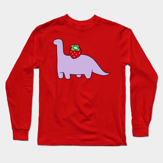 Strawberry Long Neck Dino Long Sleeve T-Shirt by saradaboru